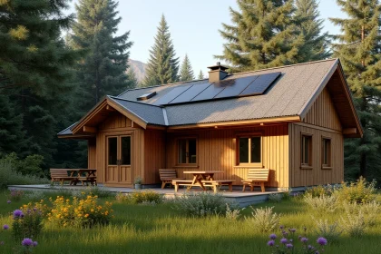 Chalet en bois habitable avec vue sur la nature environnante