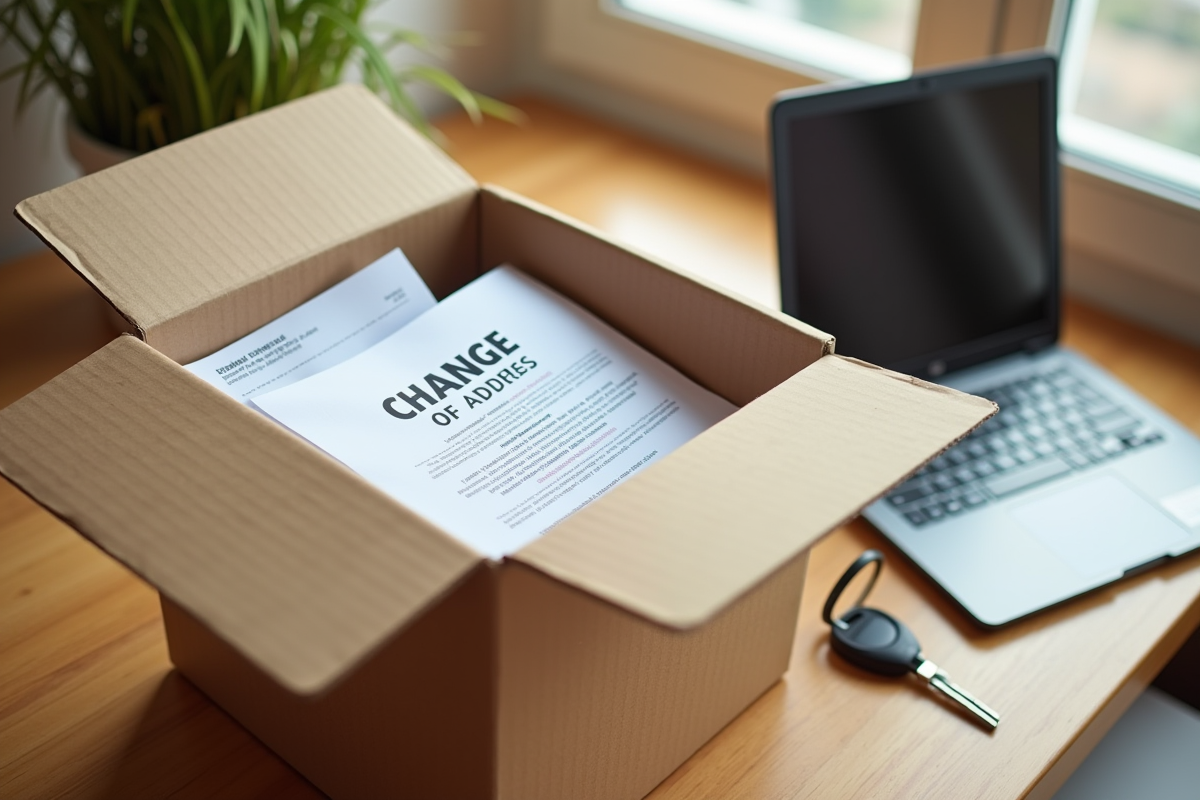 Boîte avec documents changement d