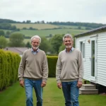 Couple souriant devant mobilhome en Vendée