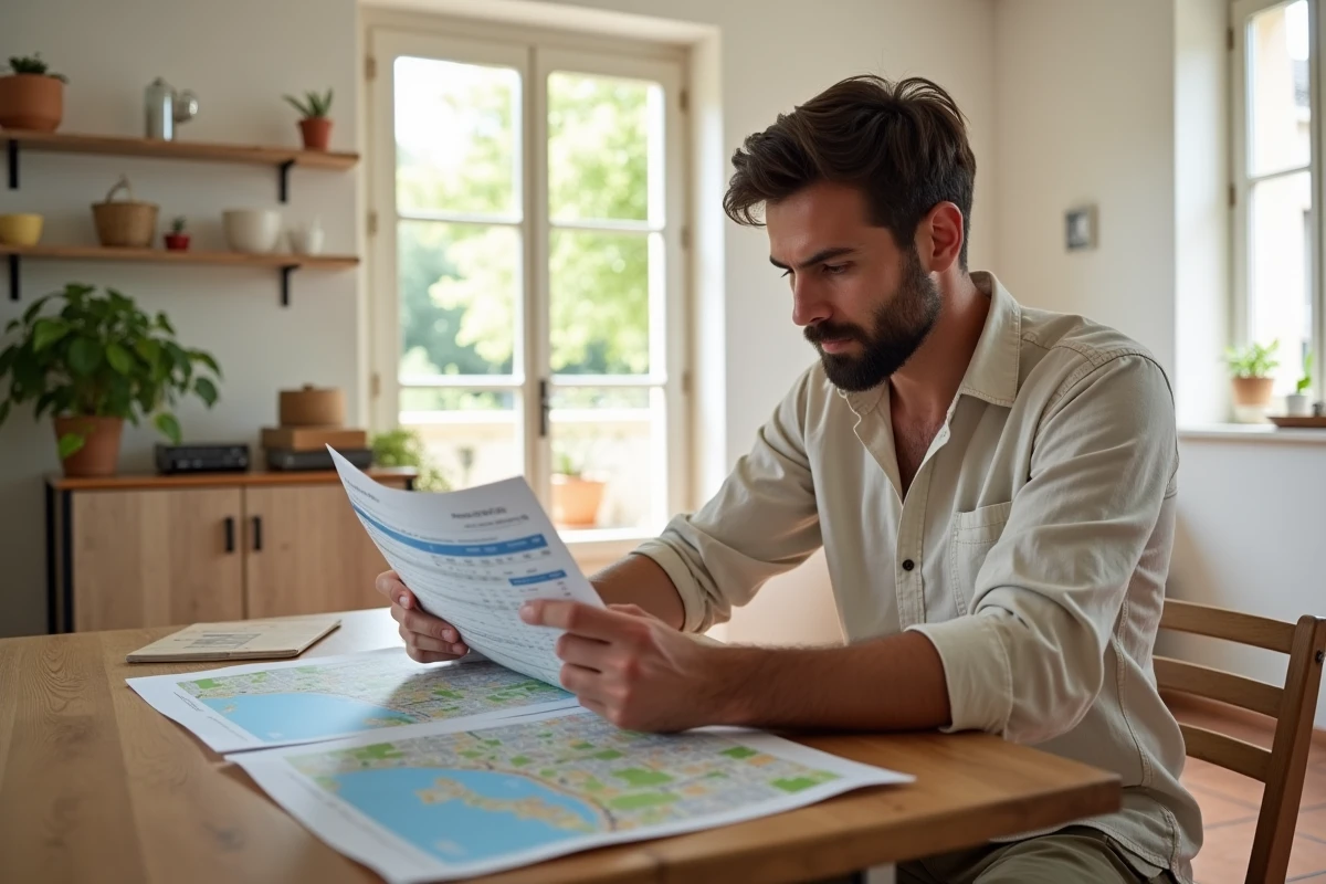 Investisseur immobilier étudiant la rentabilité locative dans un appartement rénové à Fréjus