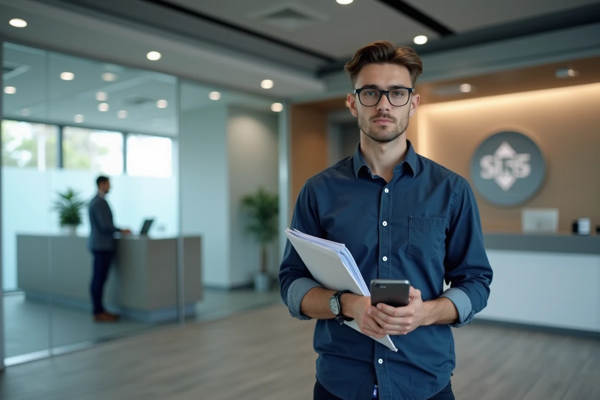 Jeune homme étudiant discutant avec un conseiller bancaire pour obtenir un prêt immobilier étudiant