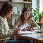 Jeune femme en sweater dans son appartement d'étudiant