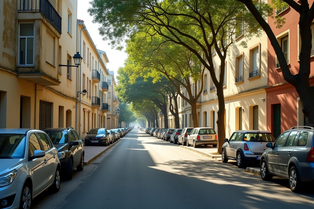 Rue résidentielle en cours de transformation dans un quartier populaire de Fréjus propice à l'investissement locatif